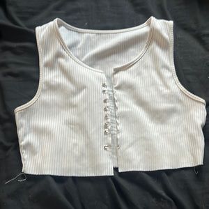 White Pinned Crop top